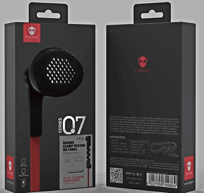 Fshang Smartphones Headset - Q7 Series - Black + Red