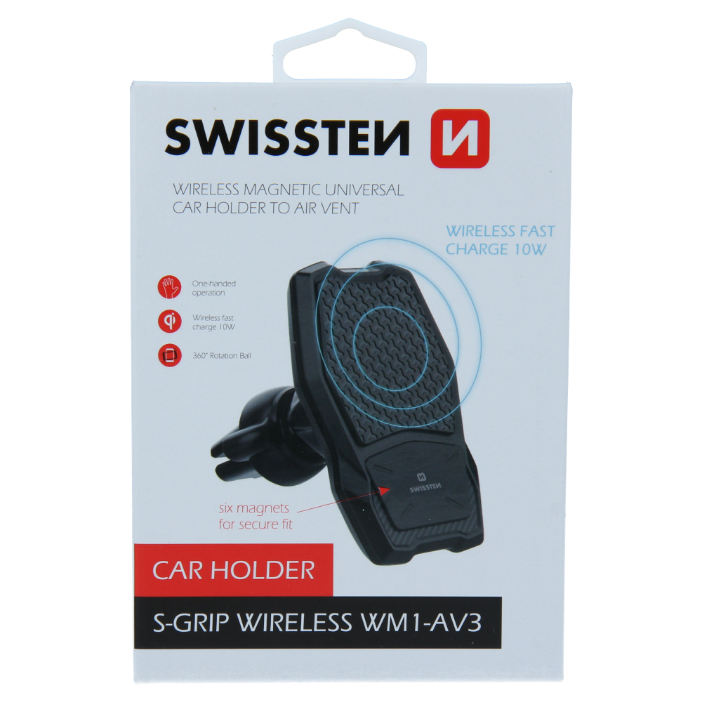 Swissten S-Grip WM1-AV3 Wireless Air Vent Car Holder - 65010603 - Black