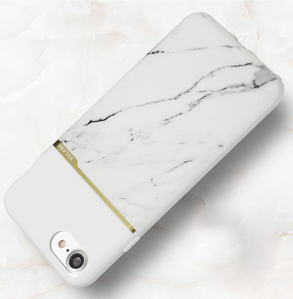 Apple iPhone 6G/iPhone 6S - Sulada Marble TPU Case - White 