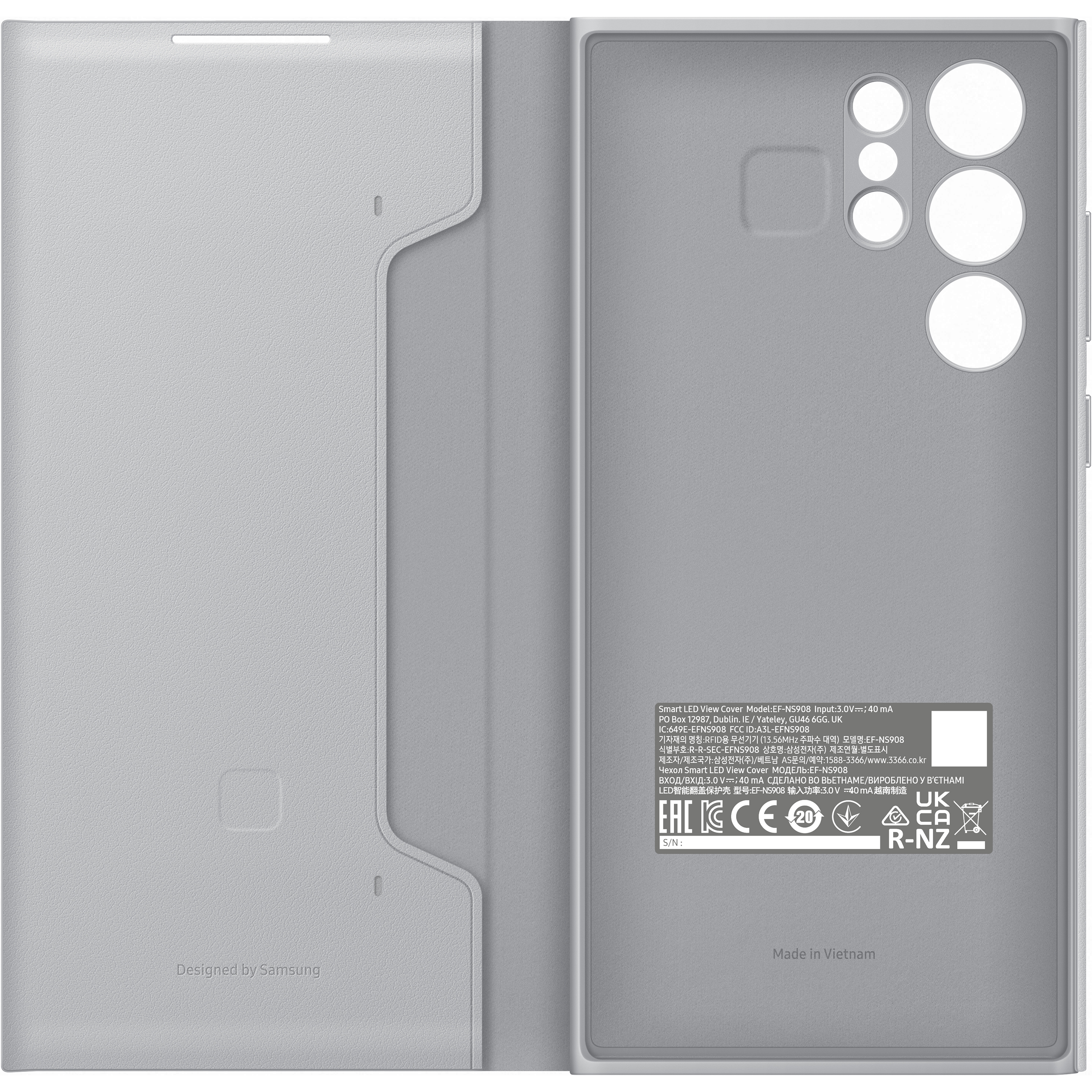 Samsung SM-S908B Galaxy S22 Ultra LED View Cover - EF-NS908PJEGEE - Grey
