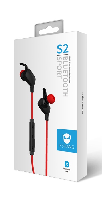 Fshang  Bluetooth  Headset - S2- Black +Red