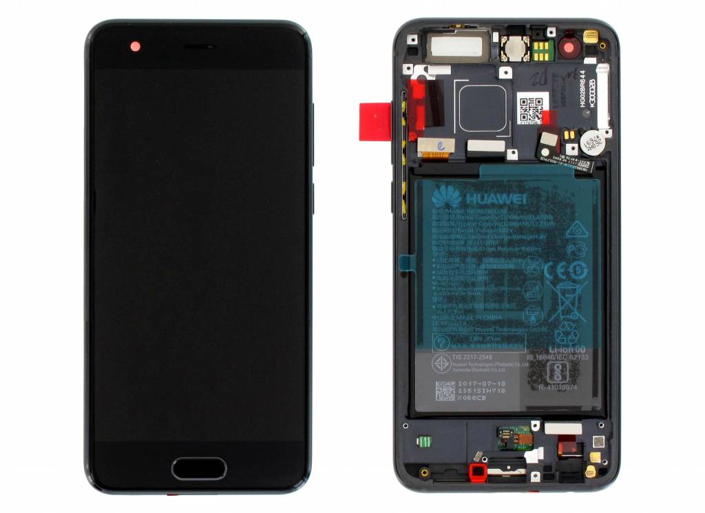 Huawei Honor 9 (STF-L09) LCD Display + Touchscreen + Frame Incl. Battery and Parts 02351LGK Black