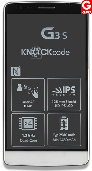 LG G3 S (D722) LCD Display + Touchscreen + Frame  White