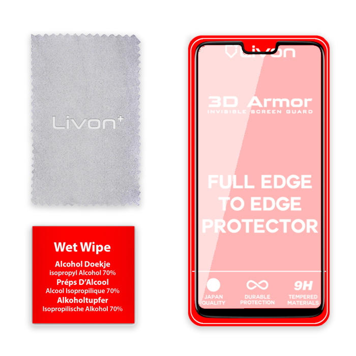 Livon OnePlus 6T (A6013) Tempered Glass 3D Armor - Black