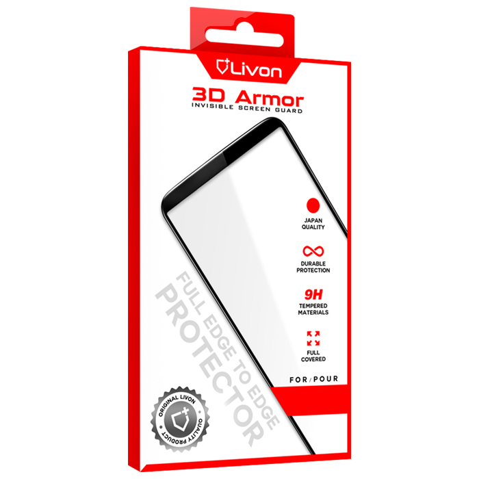 Livon  Huawei Y7 (2019) (DUB-LX1)/Y7 Prime (2019) (DUB-LX1)/Y7 Pro (2019) (DUB-LX2) Tempered Glass 3D Armor - Black
