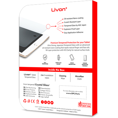 Livon Samsung SM-T820 Galaxy Tab S3 9.7/SM-T825 Galaxy Tab S3 9.7 Tempered Glass 0.3mm - 2,5D 