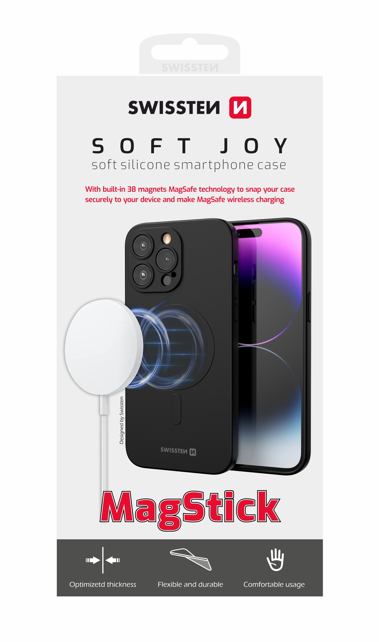 Swissten iPhone 17 Air Soft Joy Magstick Case - 35500127 - For Magsafe Charging - Black