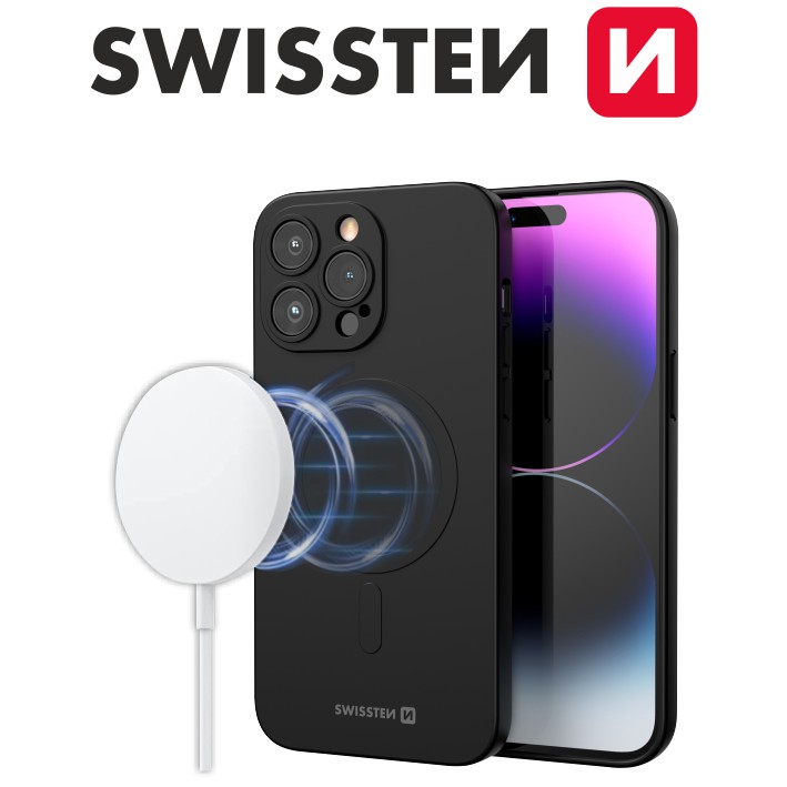 Swissten iPhone 17 Air Soft Joy Magstick Case - 35500127 - For Magsafe Charging - Black