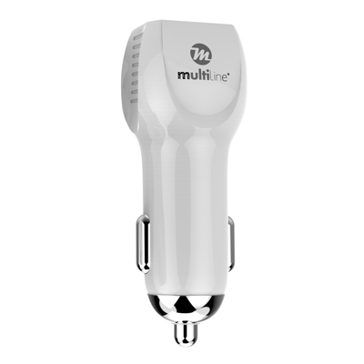 Multiline Dual Power USB Car Charger 2.4A - incl. Type-C USB Cable - MWY-112