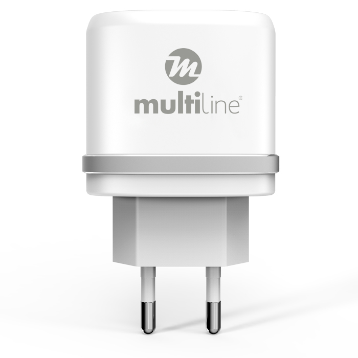 Multiline Power Dual Adapter - 2.4A incl. Type-C USB Cable