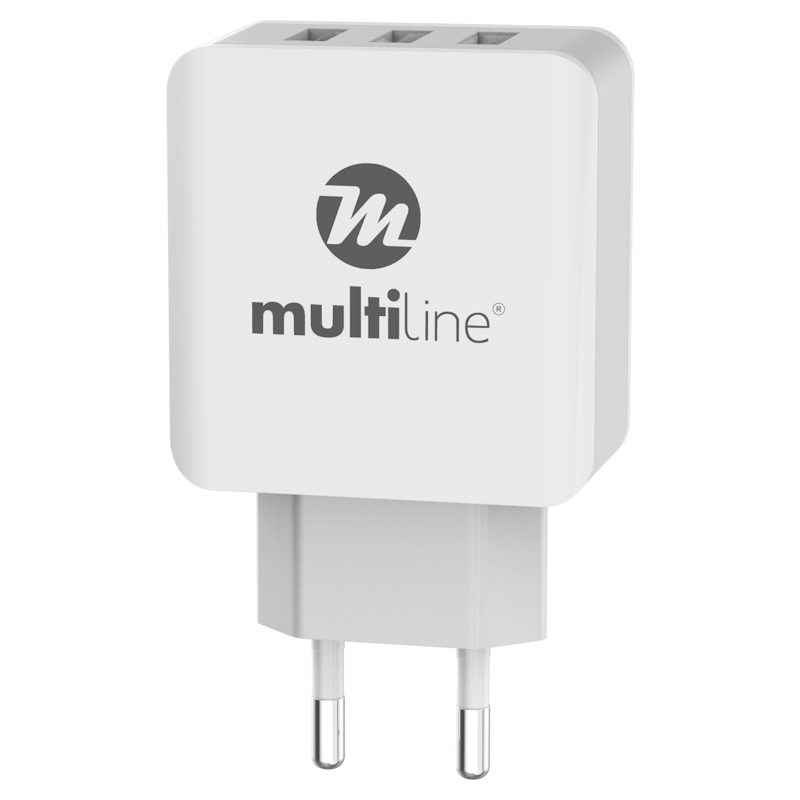 Multiline 3X Power USB Travel Charger 3.1A - incl. Micro USB Cable
