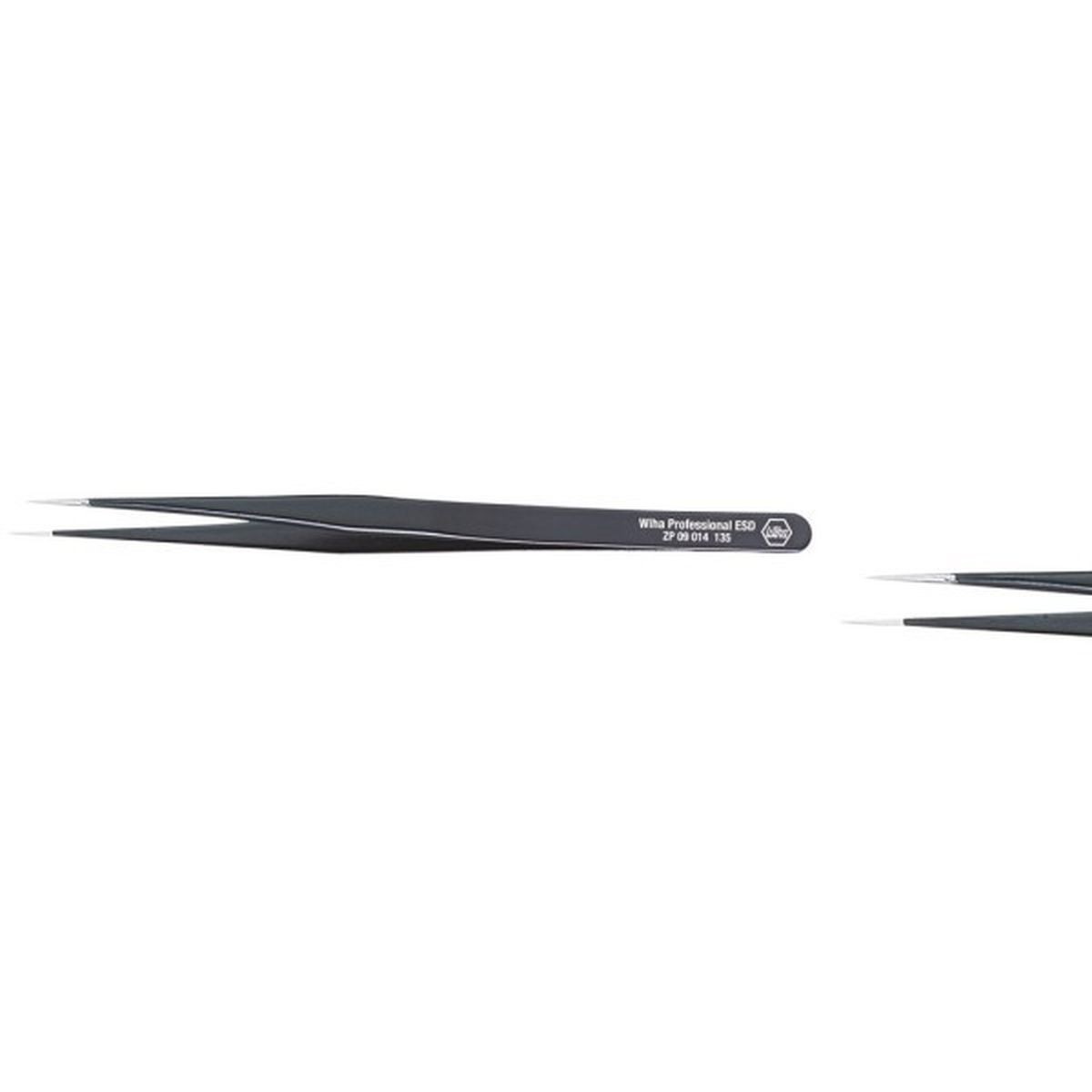 Wiha ZP 09 0 14 Precision tweezer Professional ESD - 135 mm x Type SS - 32326